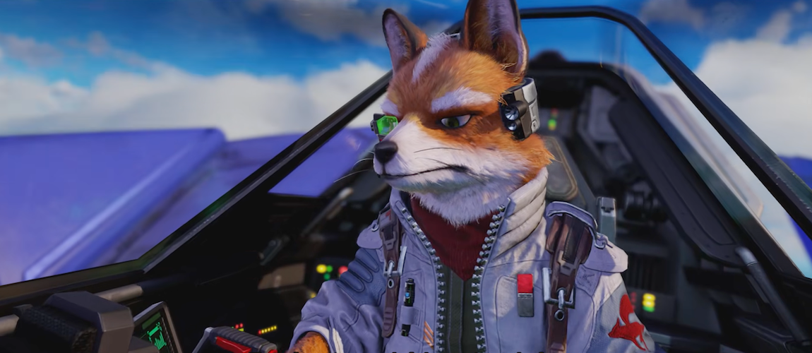 Fox McLoad dans son vaisseau en vol dans le remake StarFox sur Nintendo Switch 2
